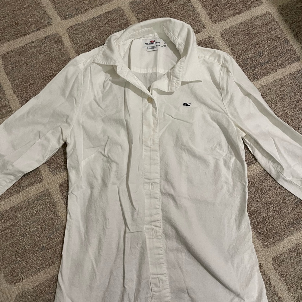 Vineyard Vines White Casual Button Down Shirt